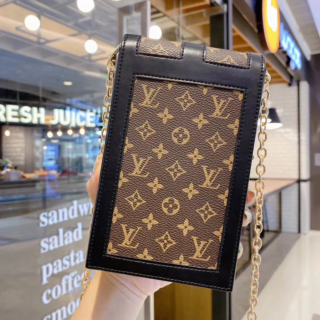Monogrammed Canvas and Leather Trunk Crossbody Bag