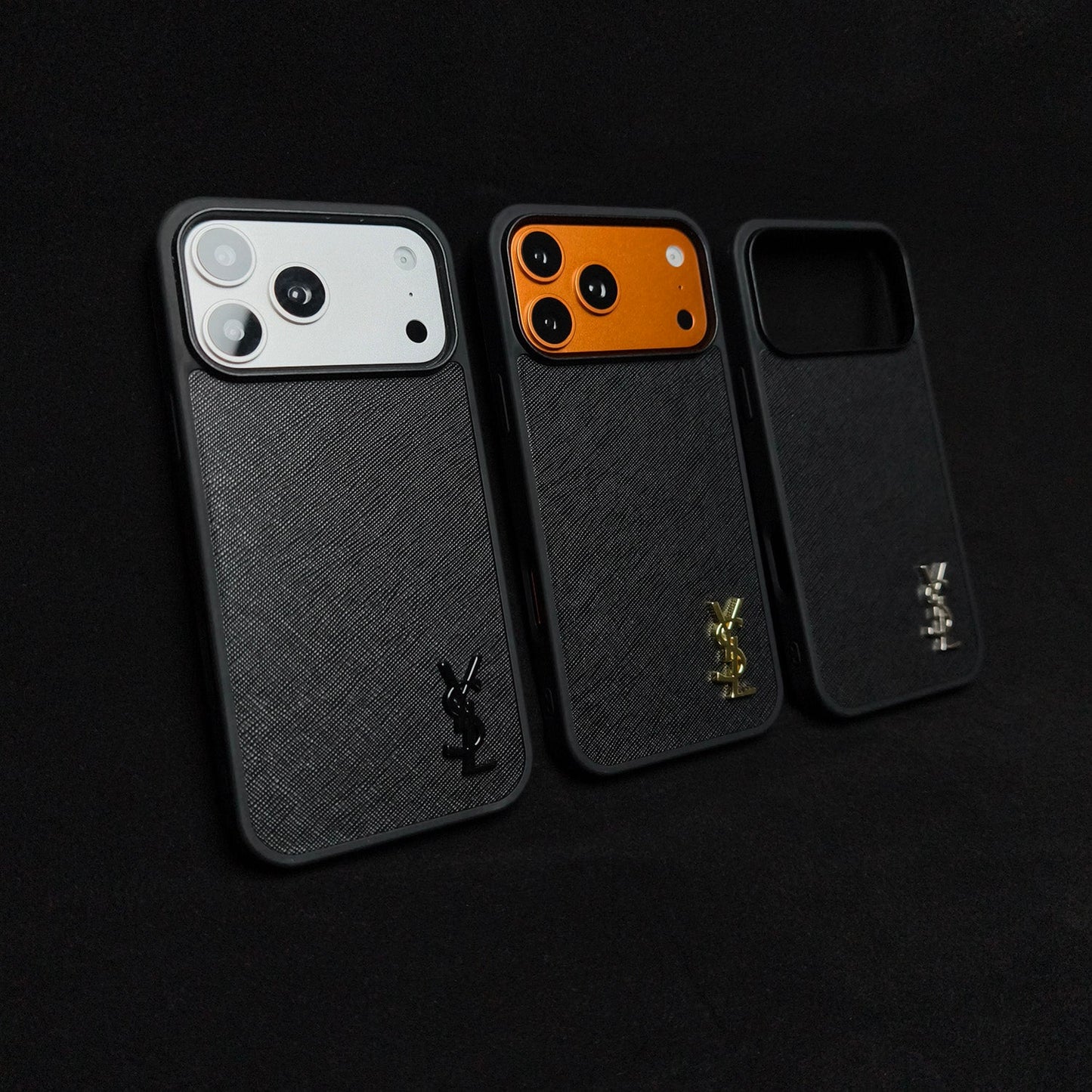 Luxury Phone Case with Gold Logo for iPhone 12-17