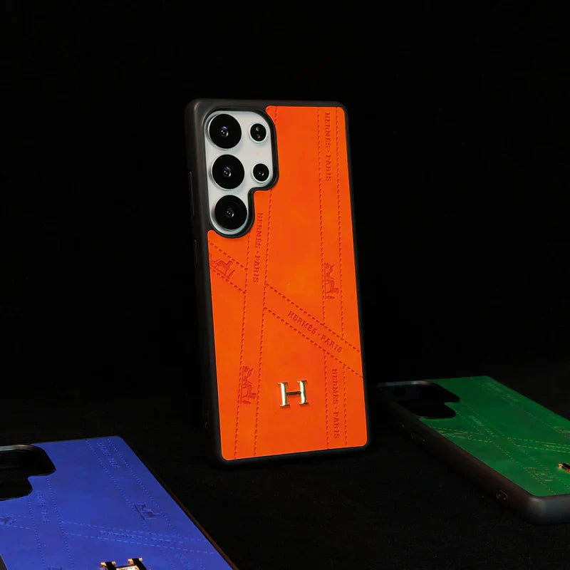 Luxury Bolduc Leather Case for Galaxy S22-S26 Series