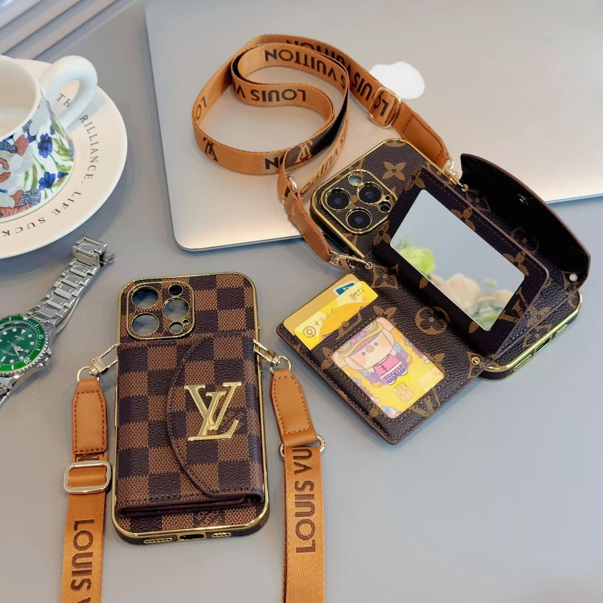 Luxury Crossbody Wallet Phone Case for iPhone 13-18 Pro & Pro Max