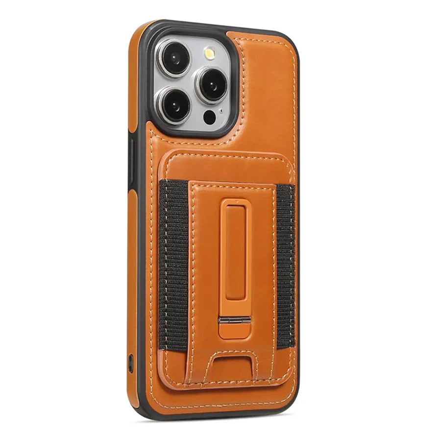 Leather Case with Magnetic, Detachable Card Holder