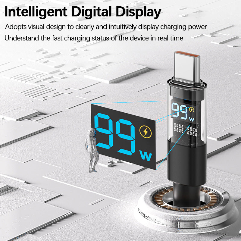 100W Fast Charging Cable With Digital Display