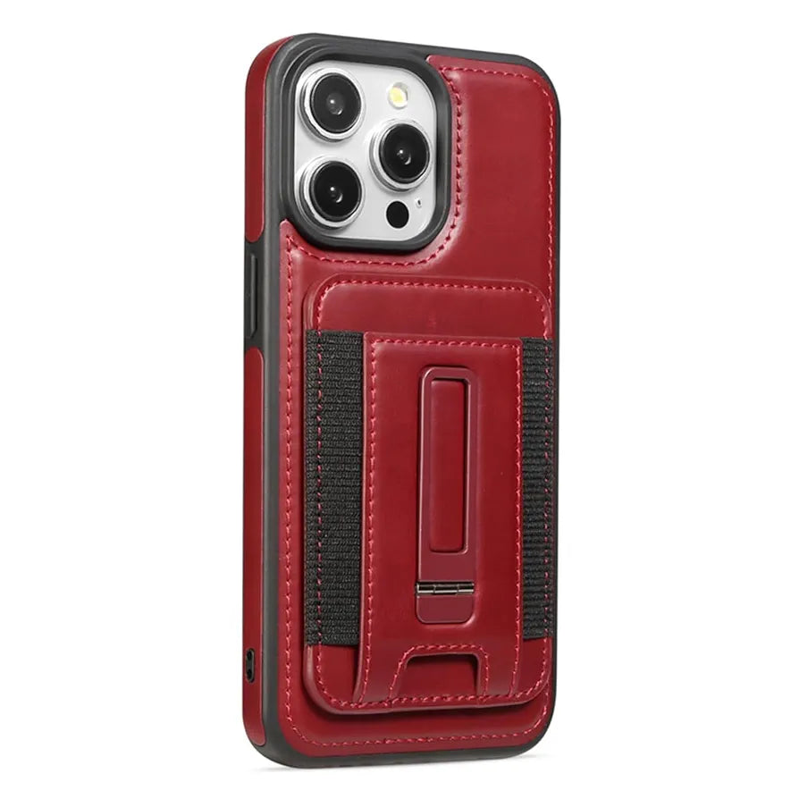 Leather Case with Magnetic, Detachable Card Holder