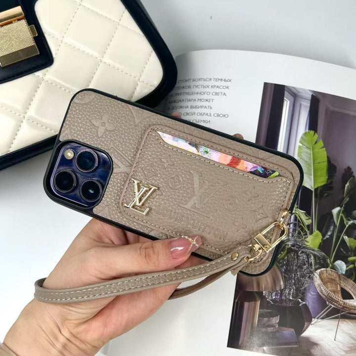 Luxe Card Holder Strap Case – Inspired Elegance for iPhone theroxymob