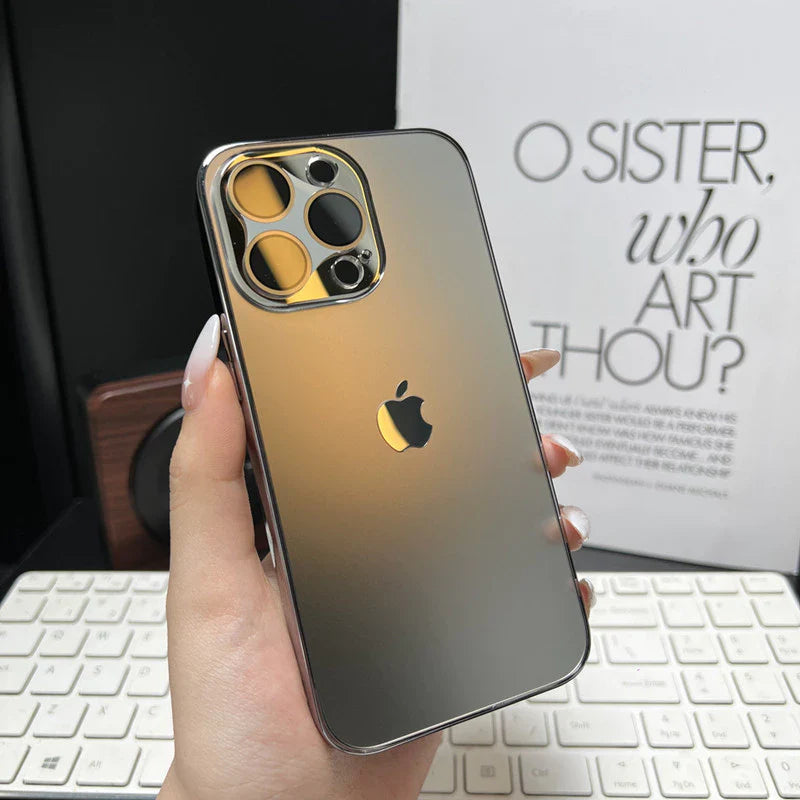 ELECTROPLATED MATTE ACRYLIC LENS DESIGN TEMPERED GLASS FOR IPHONE 16 15 14