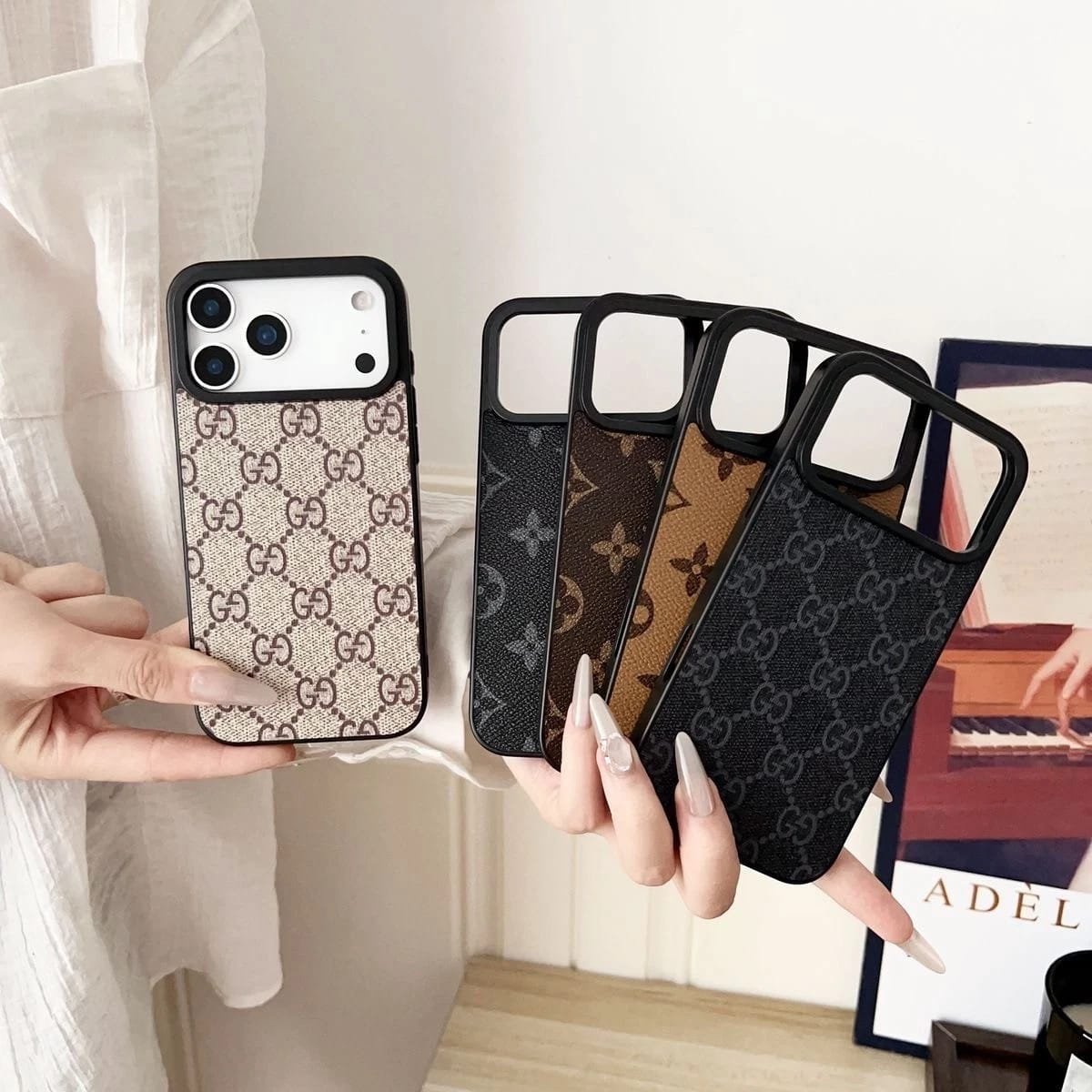 Luxury Designer Leather Case For iPhone 17 / 16 / 15 / 14