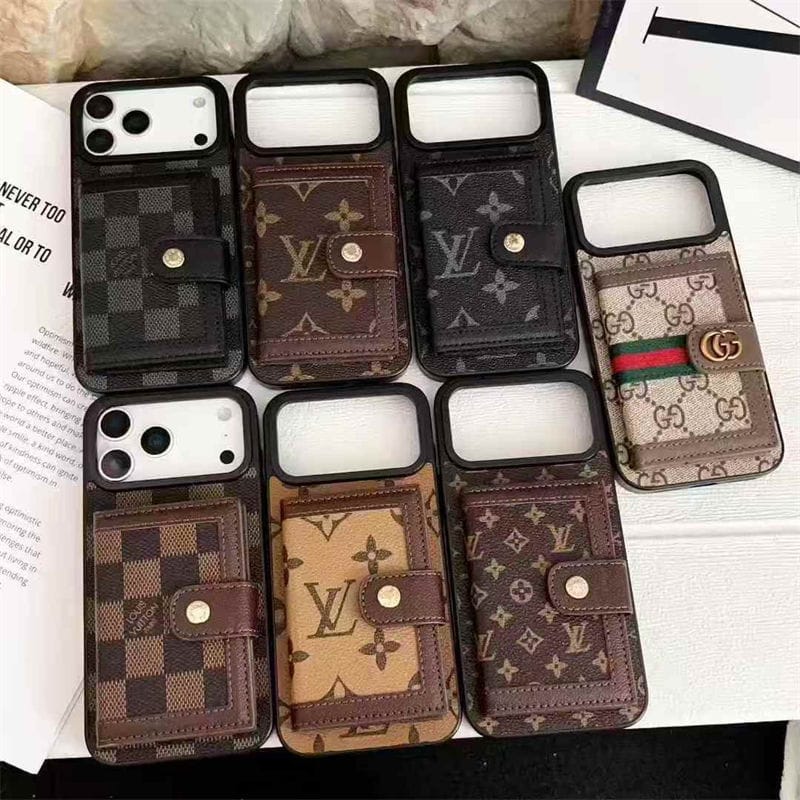 Leather Card Holder Phone Case For iPhone 12-17