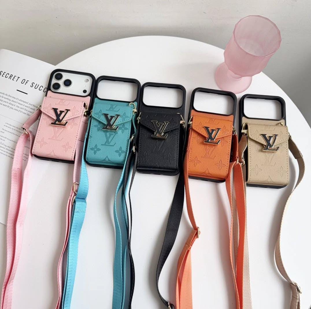 LV Luxury Phone Case with Card Holder For iPhone 17/ 16/ 15/ 14