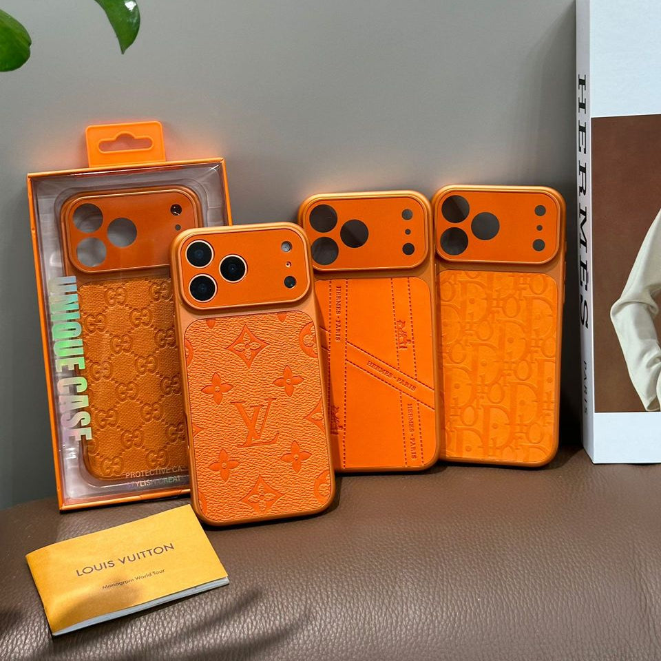 HRM Leather Case with Embossed Ribbon Pattern for iPhone 13-18 Pro & Pro Max