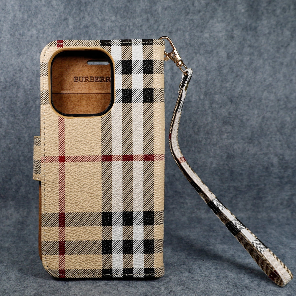 Burberry Phone Case Wallet Style For iPhone 12-17