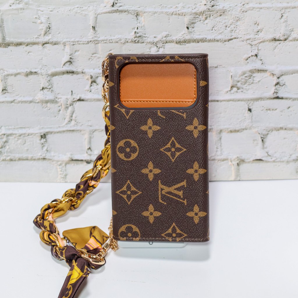 Luxury Wallet Phone Case Card Holder with Chain For iPhone 12-17