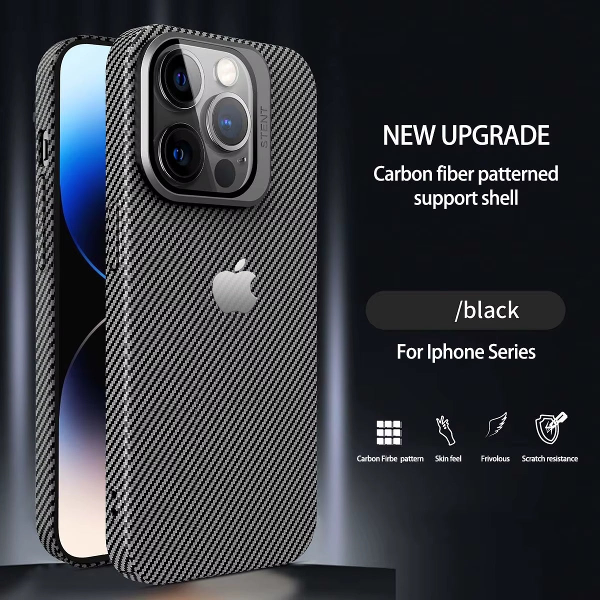 Magnetic Carbon Fiber Pattern Phone Case With Lens Protection For iPhone