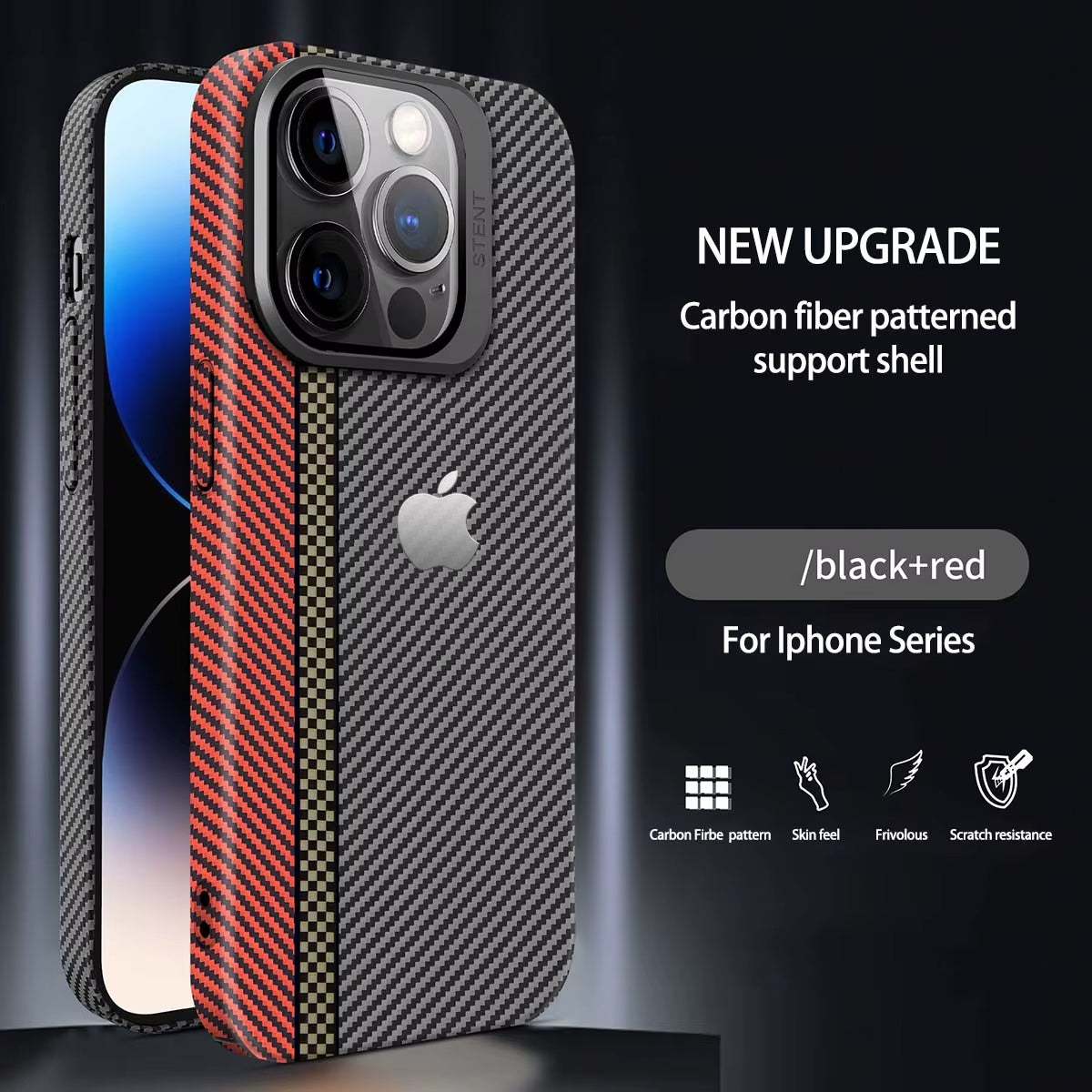 Magnetic Carbon Fiber Pattern Phone Case With Lens Protection For iPhone