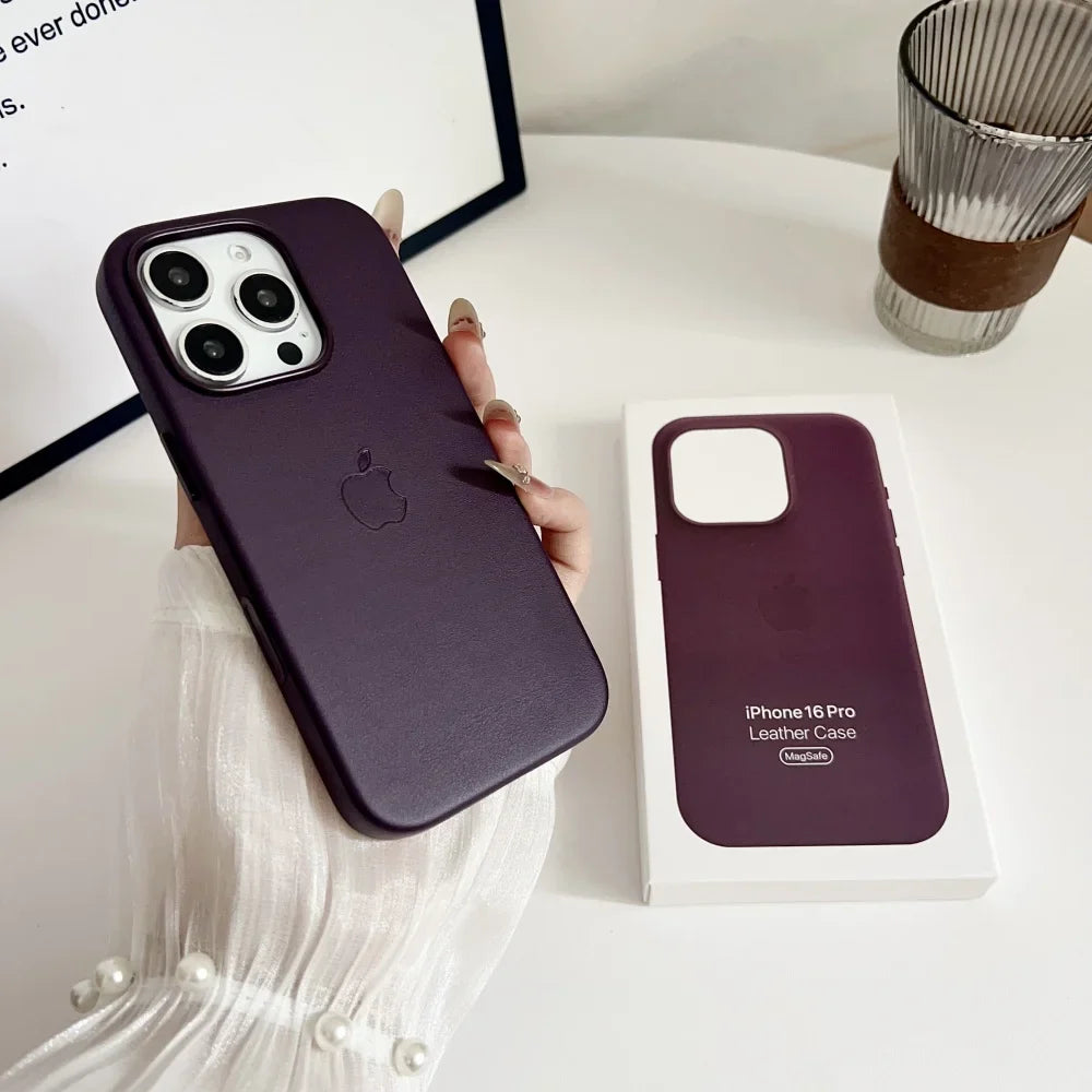 Leather Apple Magsafe Magnetic Case for iPhone 16 Series