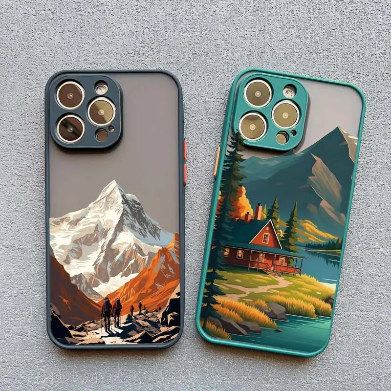 Mountain Peaks Landscape Phone Case for iPhone 16 15 14