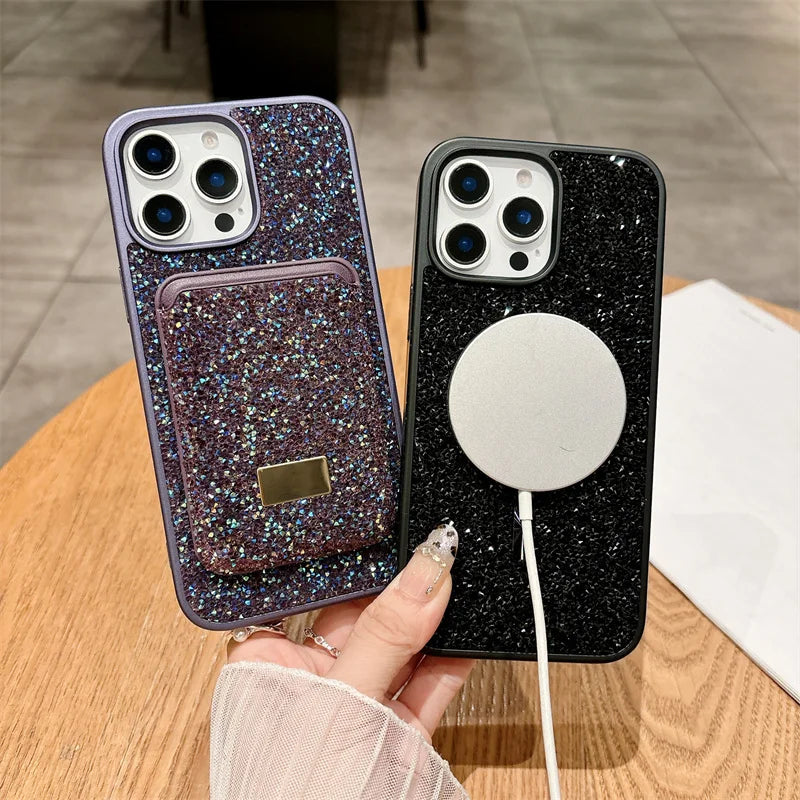 Luxury Diamond Wallet Phone Case For iPhone 16 15 14