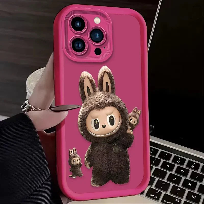 Lovely Labubu Macaroon Phone Case For iPhone 16 15 14