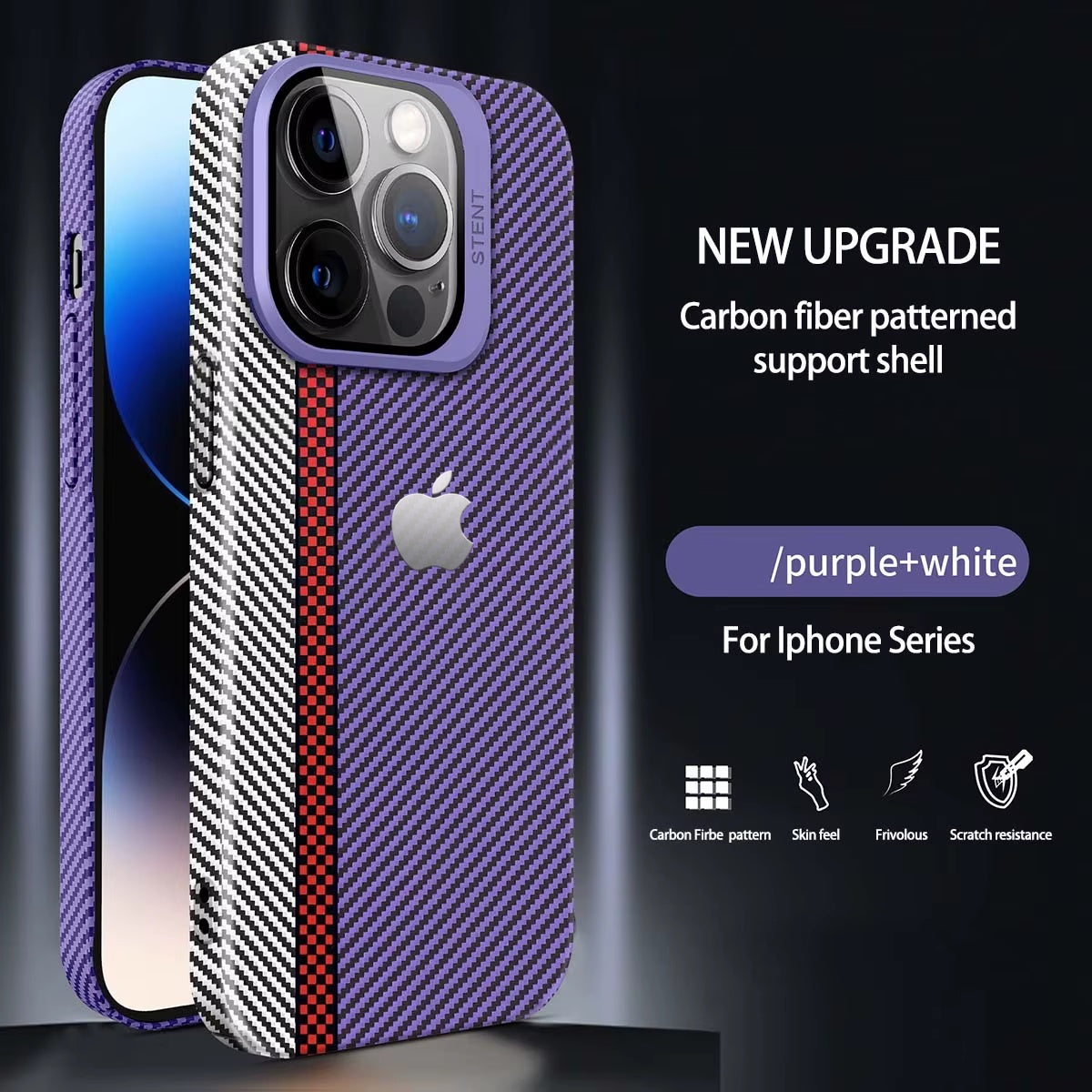 Magnetic Carbon Fiber Pattern Phone Case With Lens Protection For iPhone