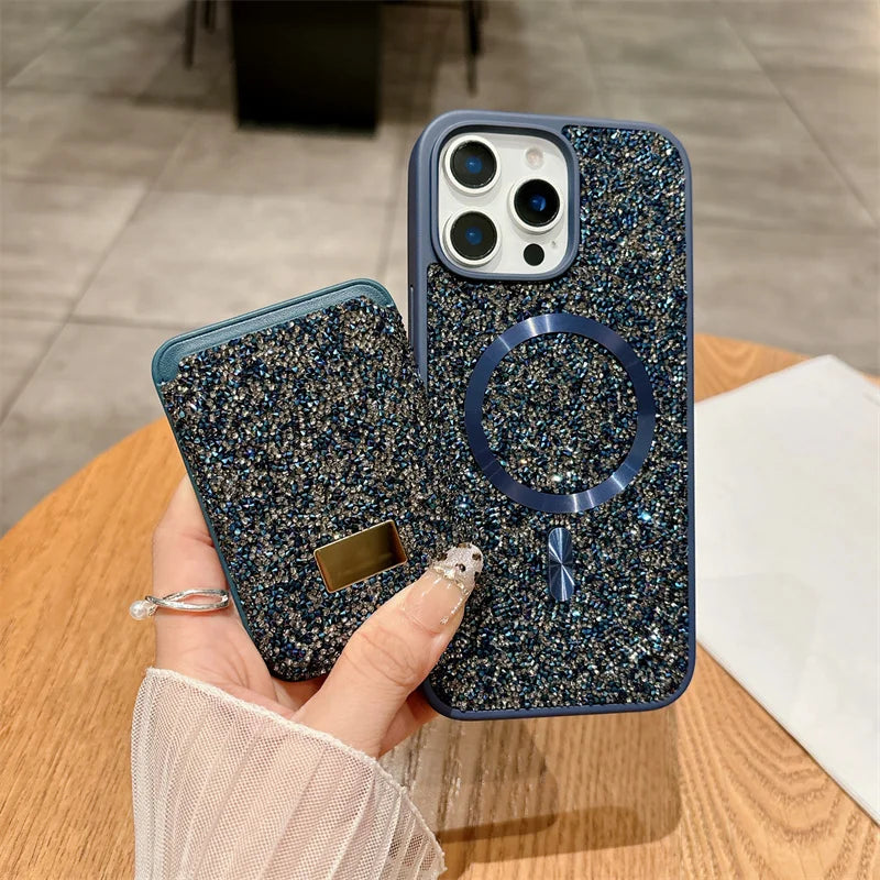 Luxury Diamond Wallet Phone Case For iPhone 16 15 14