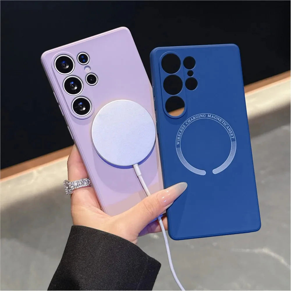 Luxury Silicone Magnetic Magsafe Case For Samsung Galaxy S25 S24 S23 THEROXYMOB