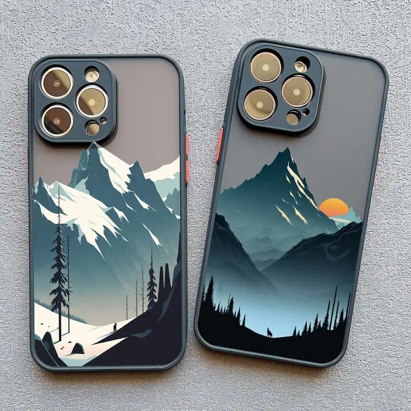 Mountain Peaks Landscape Phone Case for iPhone 16 15 14