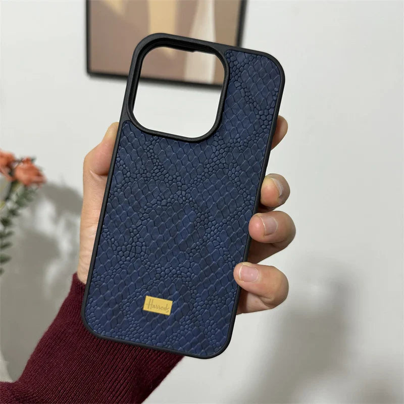 Luxury relief Snakeskin pattern leather Retro Case for iPhone 16 15 14