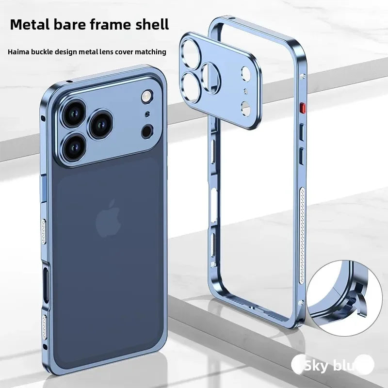 Luxury Original Colour Rugged Aluminum Alloy Slim Frame Case Metal Lens Frame Cold Cut Protect Cover For iPhone 17/ 16 /15 /14