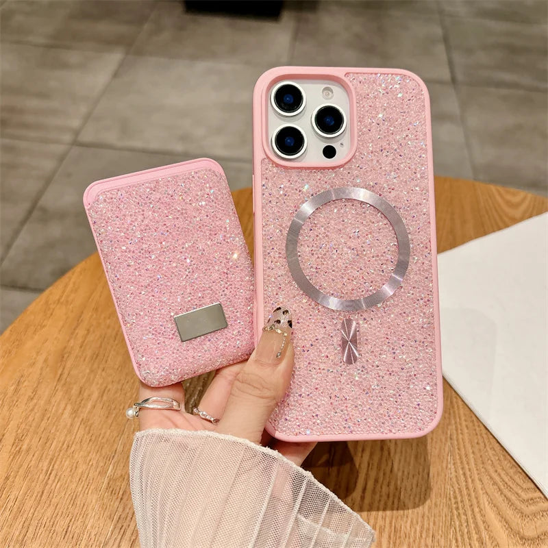 Luxury Diamond Wallet Phone Case For iPhone 16 15 14