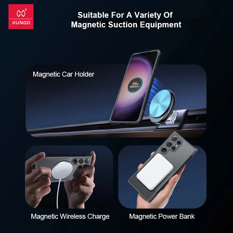 Magnetic Anti-Drop Back Clear Stand Case For Samsung Galaxy S25/ 24/ 23 THEROXYMOB