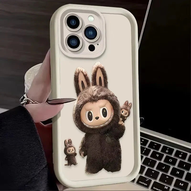 Lovely Labubu Macaroon Phone Case For iPhone 16 15 14