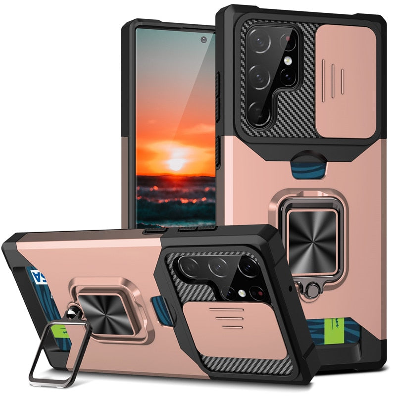 Armor Case With Card Solt for Samsung Galaxy S 25 S24 S23 Luxury_Covers