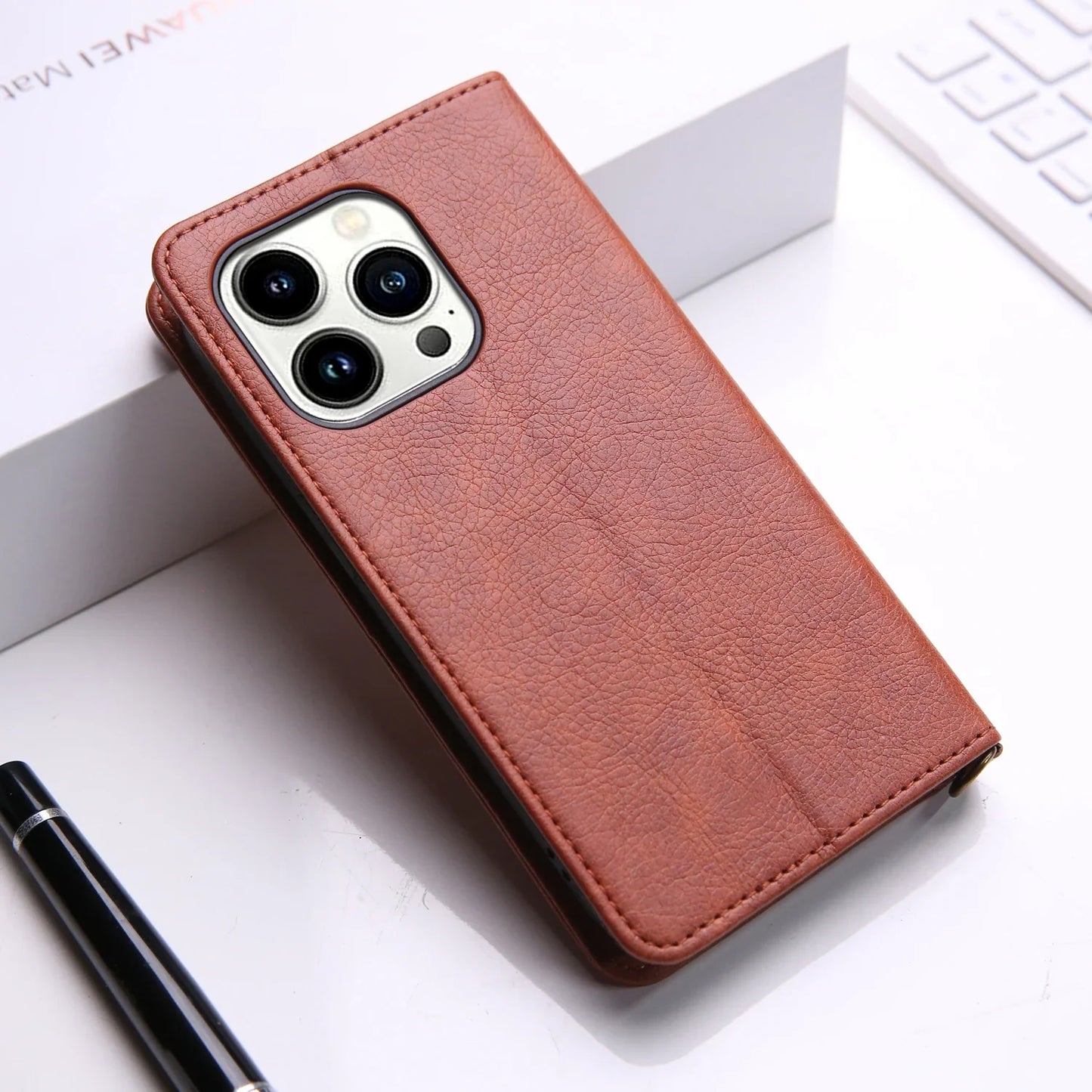 Luxury Leather Wallet Card Slot Holder Phone Case For iPhone 16 15 14