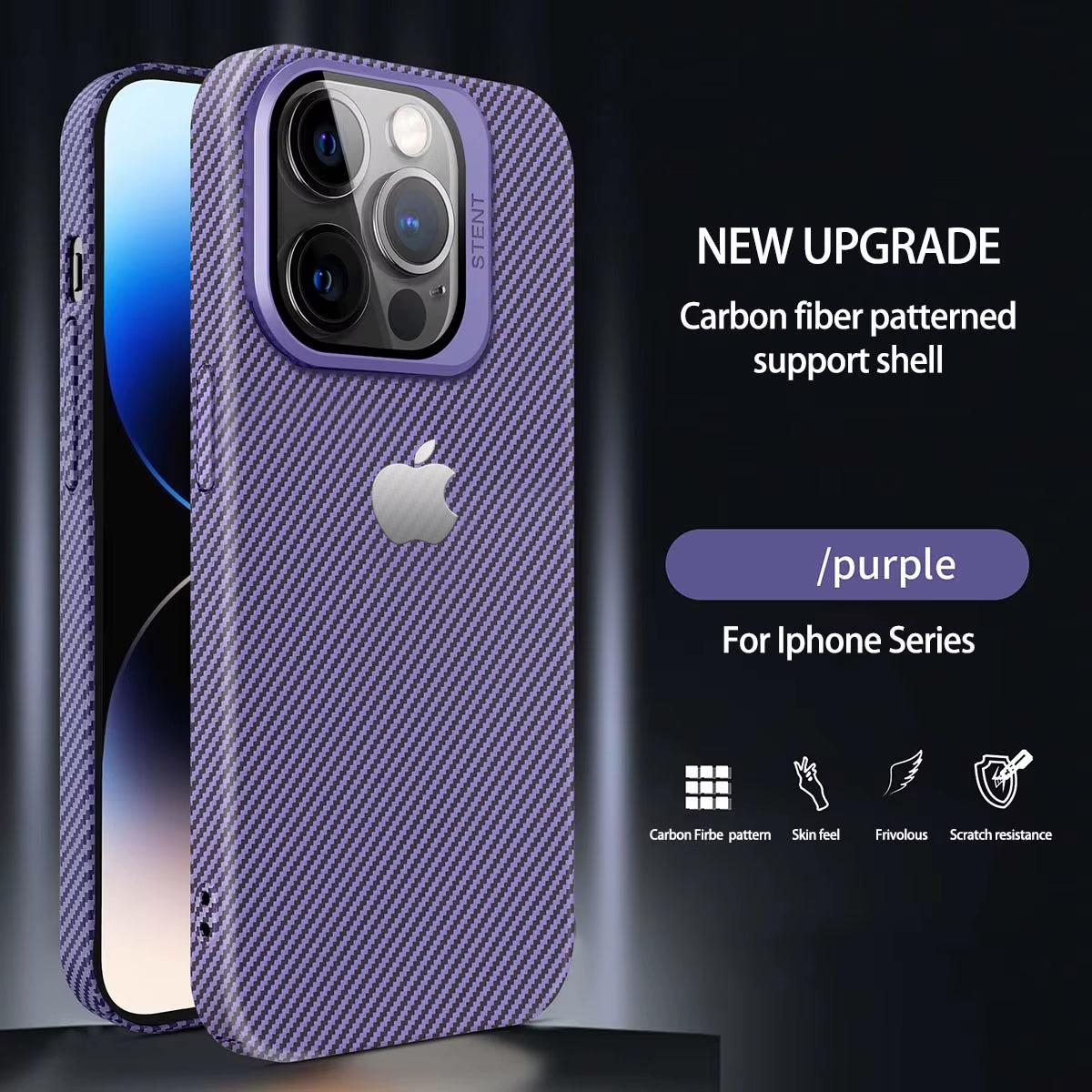 Magnetic Carbon Fiber Pattern Phone Case With Lens Protection For iPhone