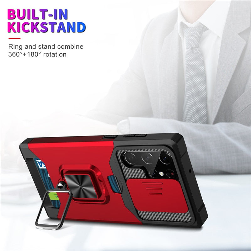 Armor Case With Card Solt for Samsung Galaxy S 25 S24 S23 Luxury_Covers