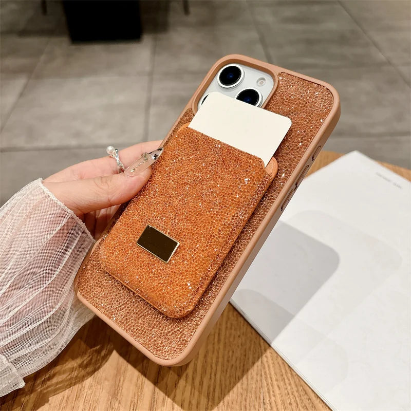 Luxury Diamond Wallet Phone Case For iPhone 16 15 14