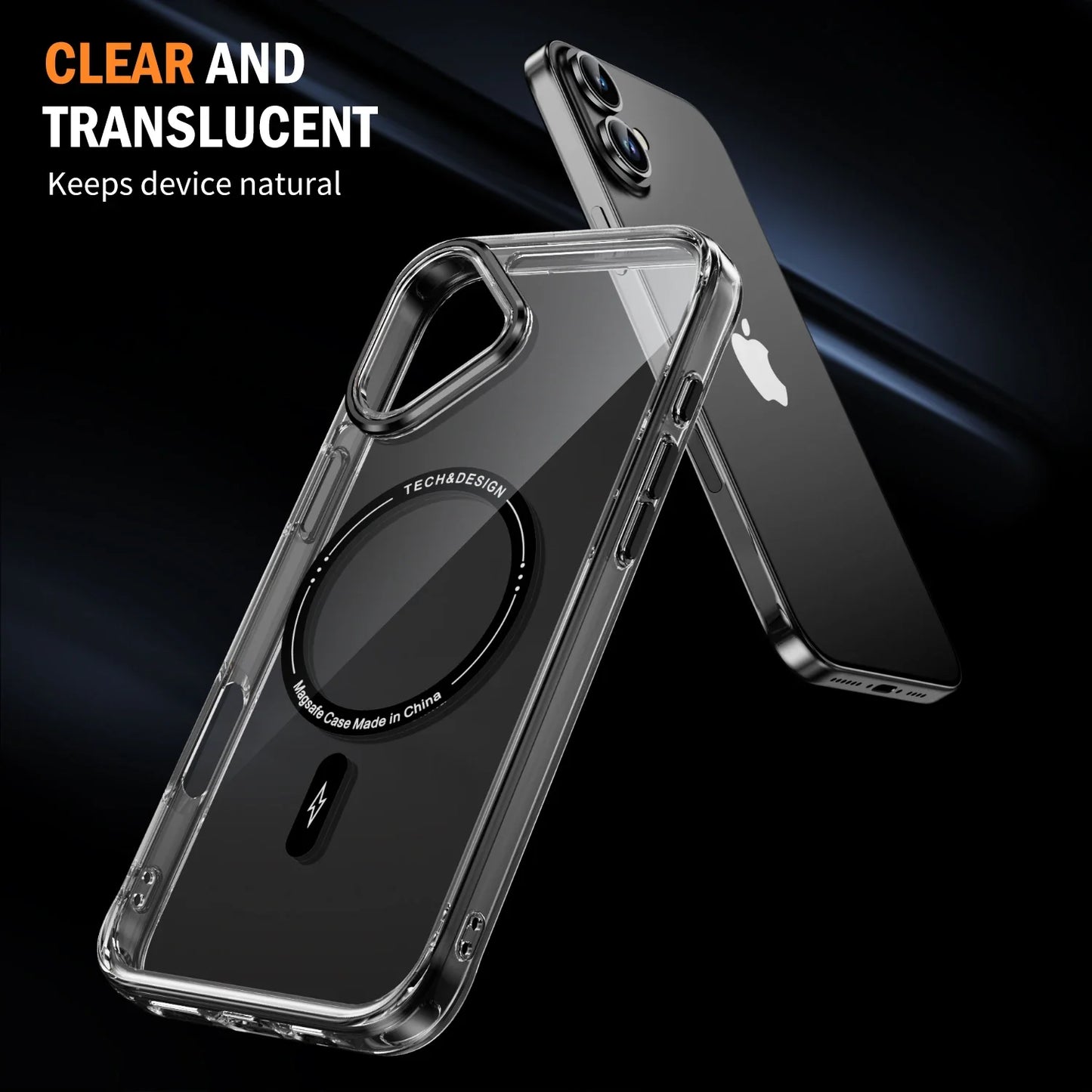 ULTAR THIN CLEAR MAGNETIC CASE FOR IPHONE 16 15 14
