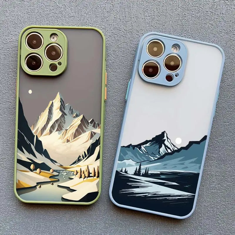 Mountain Peaks Landscape Phone Case for iPhone 16 15 14
