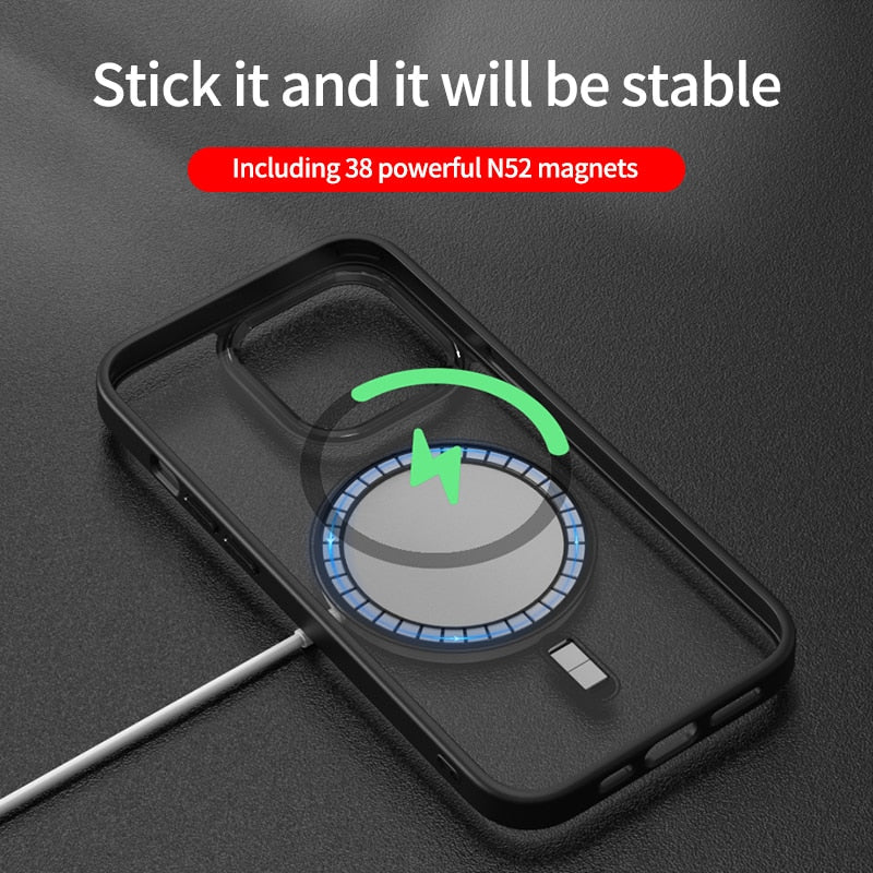 CLEAR HD WIRELESS CHARGING CASE FOR IPHONE 16 TO 13