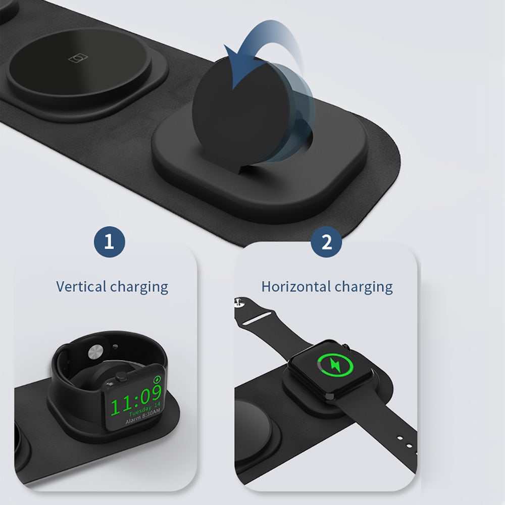 3 in 1 Travel Wireless Charger Foldable for iPhone / Apple Watch / AirPods - theroxymob