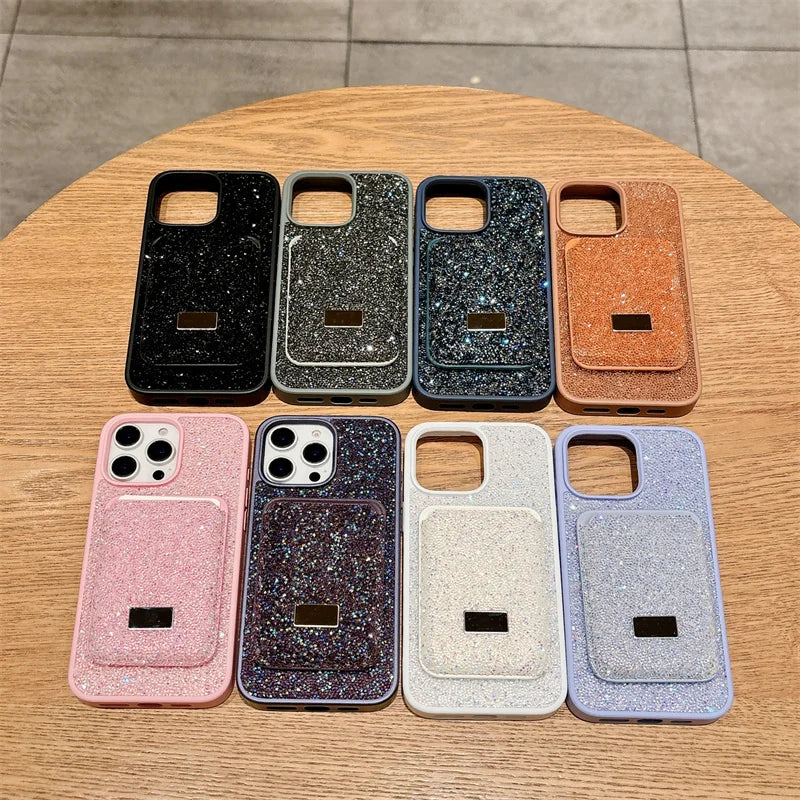 Luxury Diamond Wallet Phone Case For iPhone 16 15 14