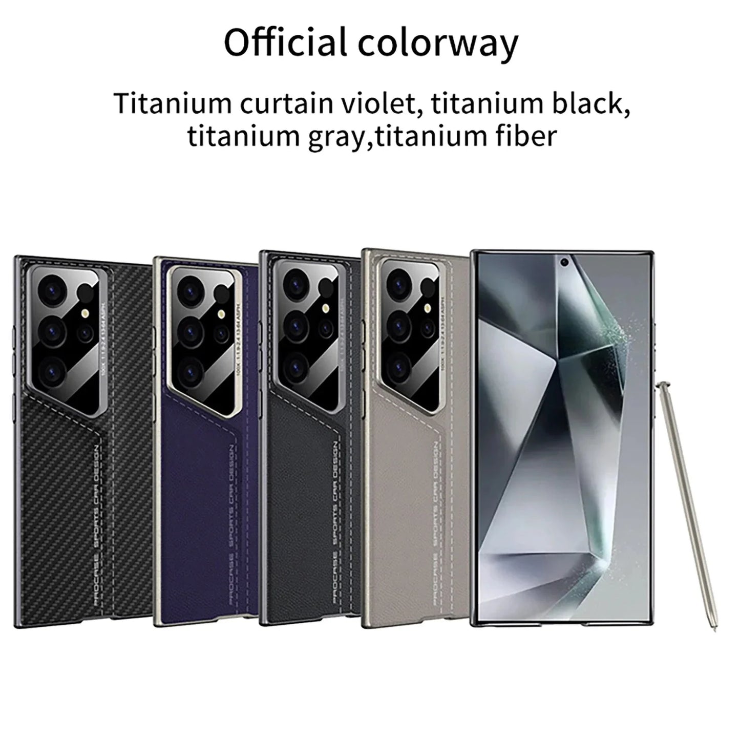 Luxury Plain Leather Case Lens Protection For Samsung Galaxy S25 S24 S23 THEROXYMOB