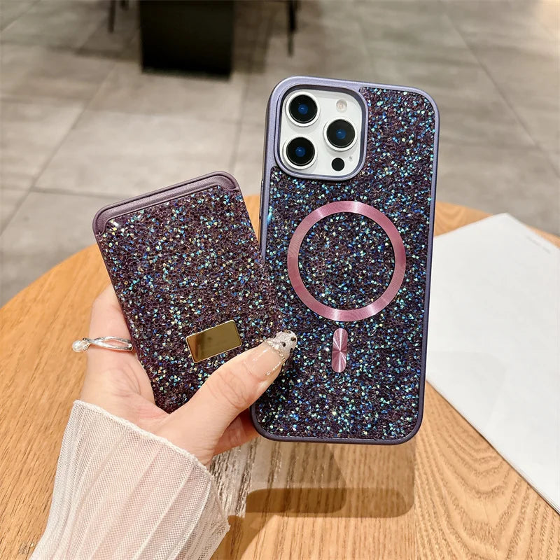 Luxury Diamond Wallet Phone Case For iPhone 16 15 14