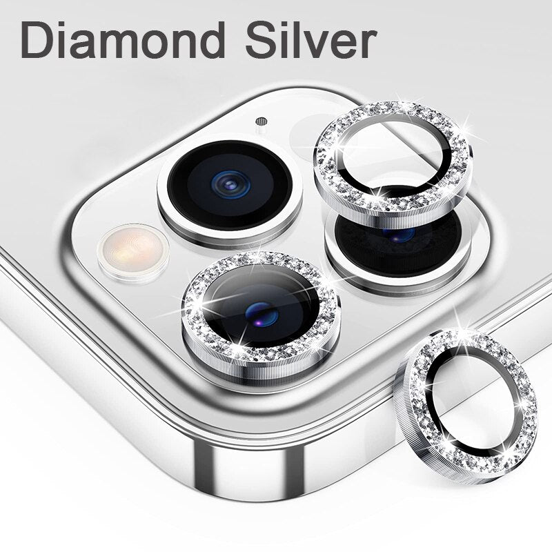 Luxury Metal Frame Glass Camera Lens Protector On Camera Protectors For iPhone 13/12 Series - theroxymob
