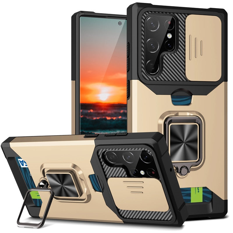 Armor Case With Card Solt for Samsung Galaxy S 25 S24 S23 Luxury_Covers
