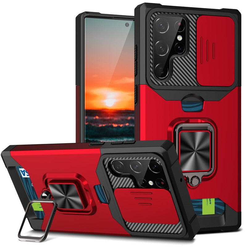 Armor Case With Card Solt for Samsung Galaxy S 25 S24 S23 Luxury_Covers