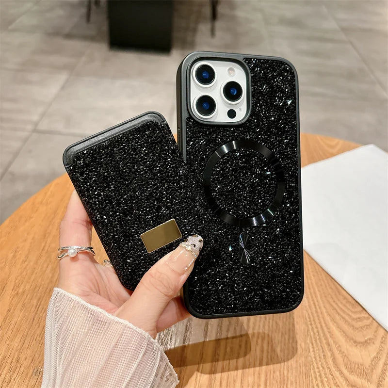 Luxury Diamond Wallet Phone Case For iPhone 16 15 14