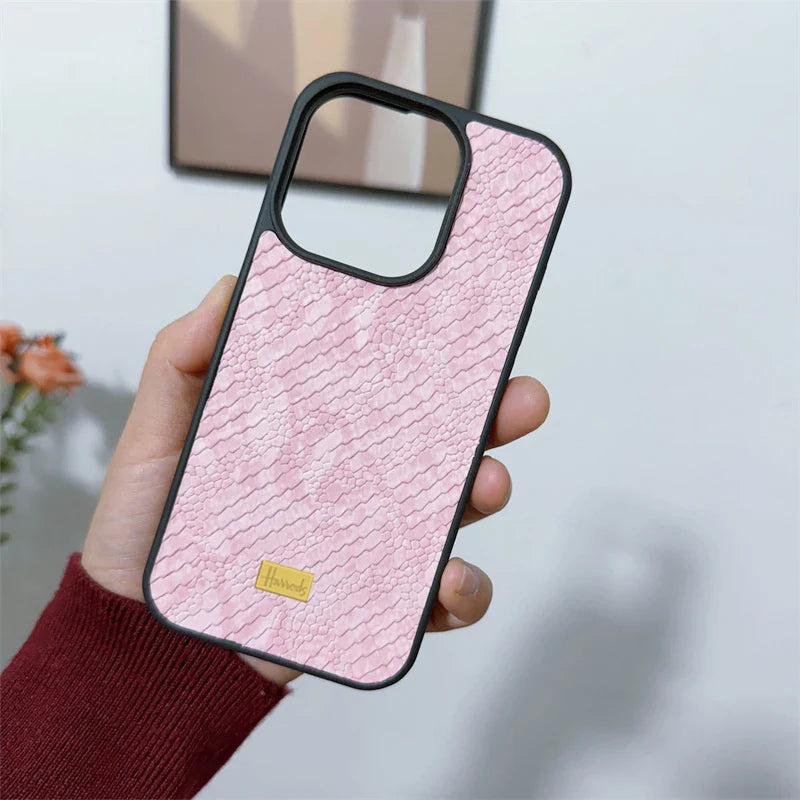 Luxury relief Snakeskin pattern leather Retro Case for iPhone 16 15 14