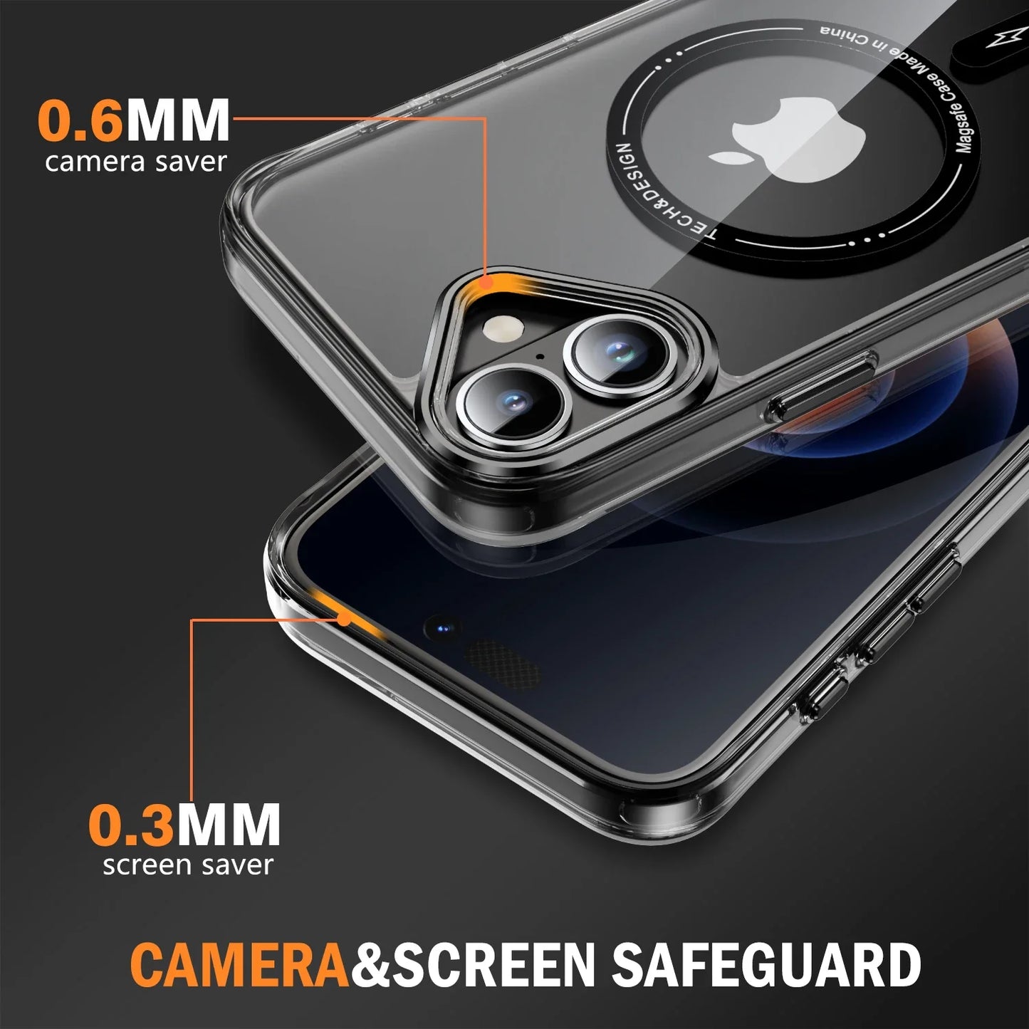 ULTAR THIN CLEAR MAGNETIC CASE FOR IPHONE 16 15 14
