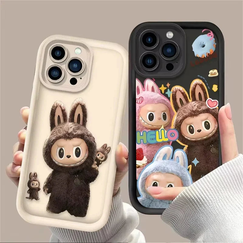 Lovely Labubu Macaroon Phone Case For iPhone 16 15 14