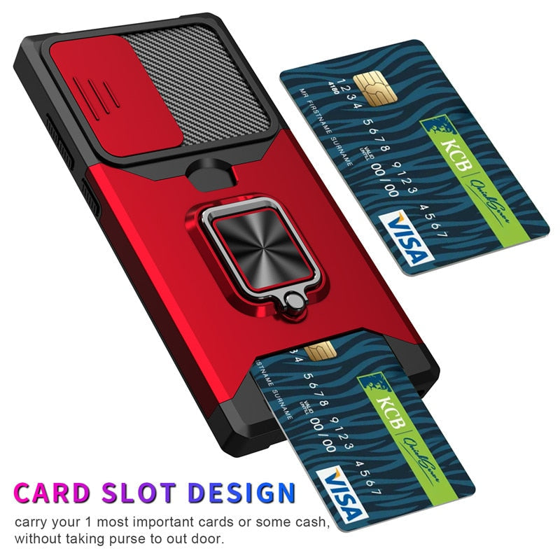 Armor Case With Card Solt for Samsung Galaxy S 25 S24 S23 Luxury_Covers